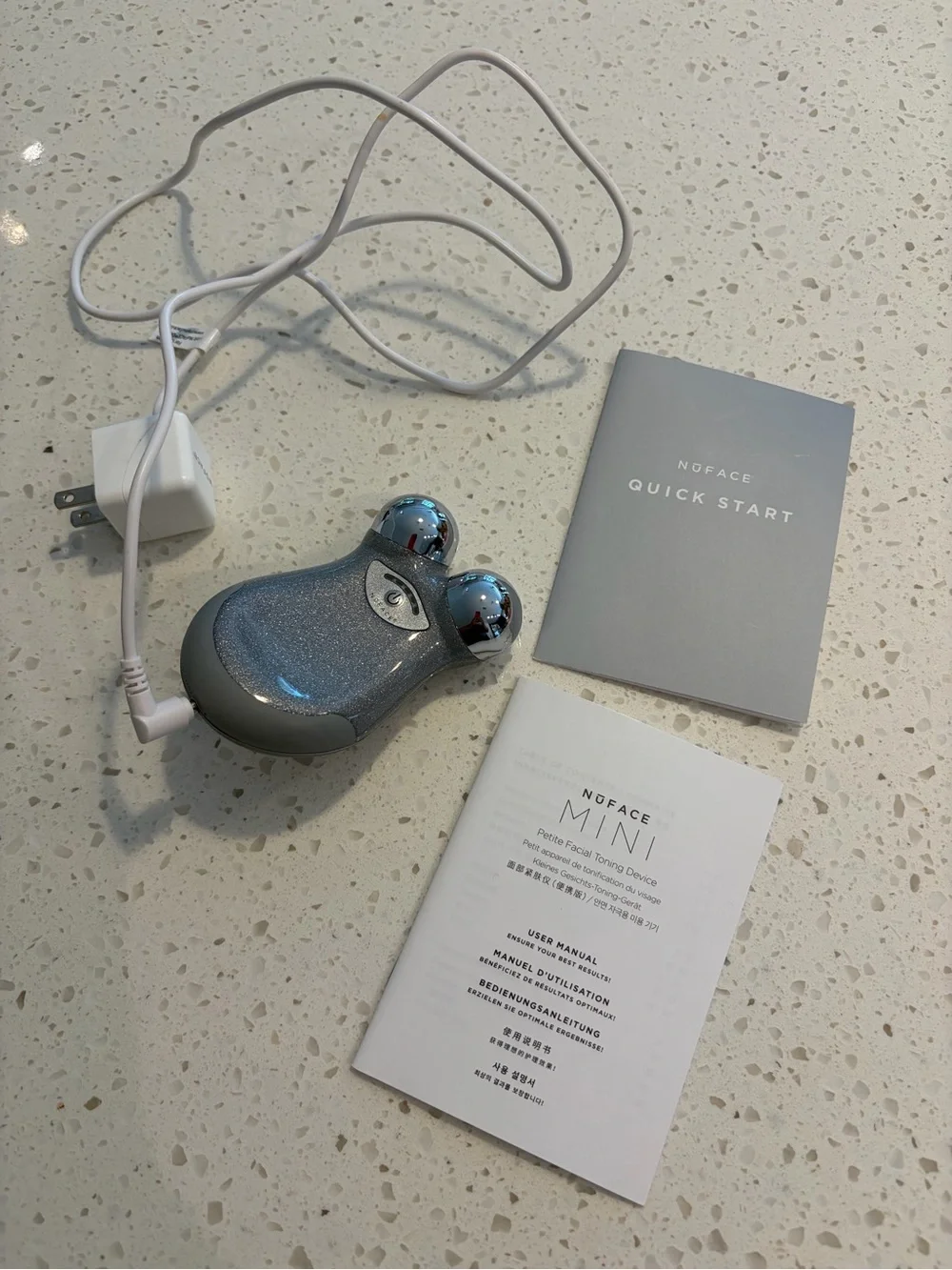 NuFace Mini Facial Toning Device in Sparkling Gray and Silver
